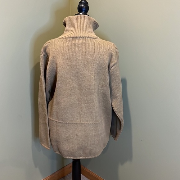 Tally Ho Women's Sweater Zipper Cardigan Camel - Picture 2 of 5